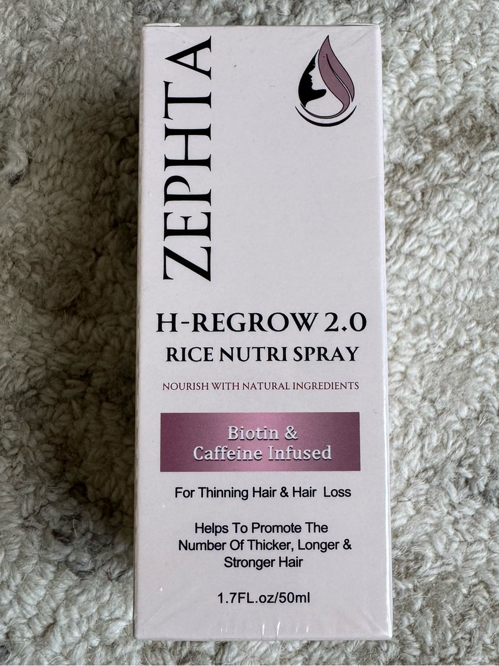ZephTA H-Regrow 2.0 Rice Nutri Spray Biotin Caffeine Hair Loss Treatment